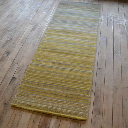Origins Fine Stripes Wool Hallway Runner Rugs in Ochre