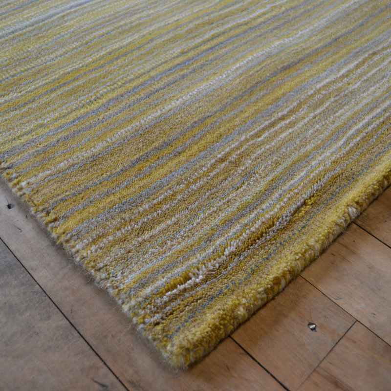 Origins Fine Stripes Wool Hallway Runner Rugs in Ochre
