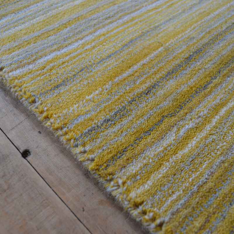 Origins Fine Stripes Wool Hallway Runner Rugs in Ochre