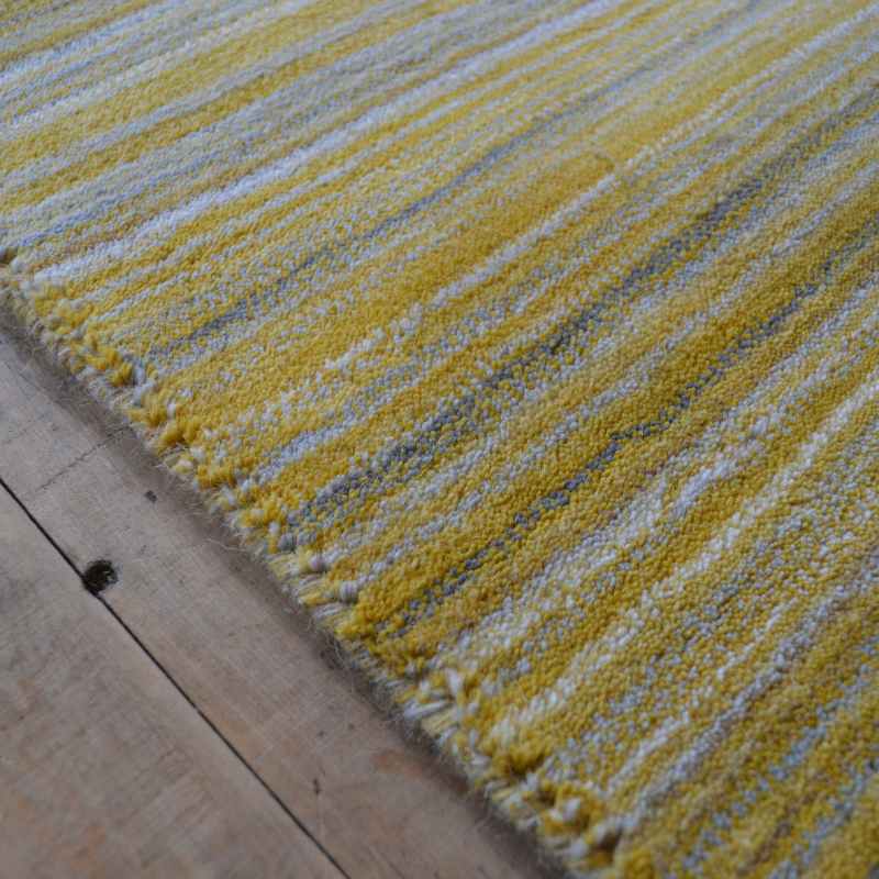 Origins Fine Stripes Wool Hallway Runner Rugs in Ochre