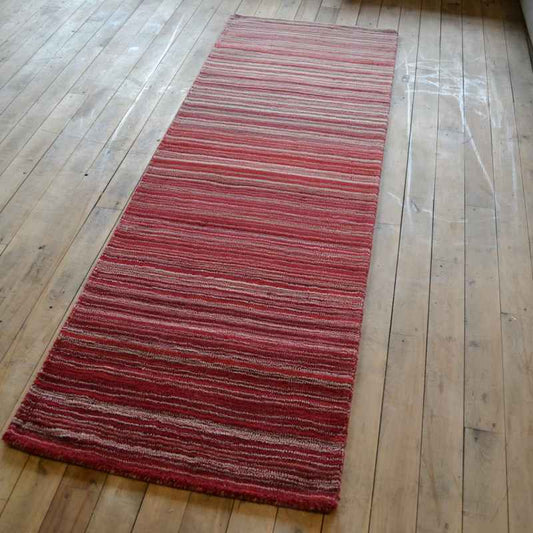 Origins Fine Stripes Wool Hallway Runner Rugs in Red