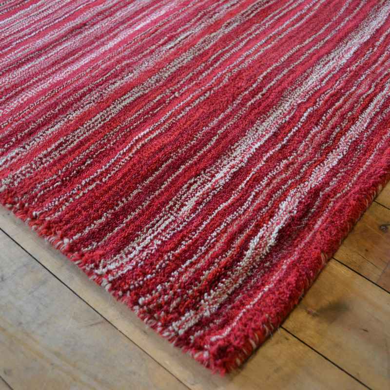 Origins Fine Stripes Wool Hallway Runner Rugs in Red