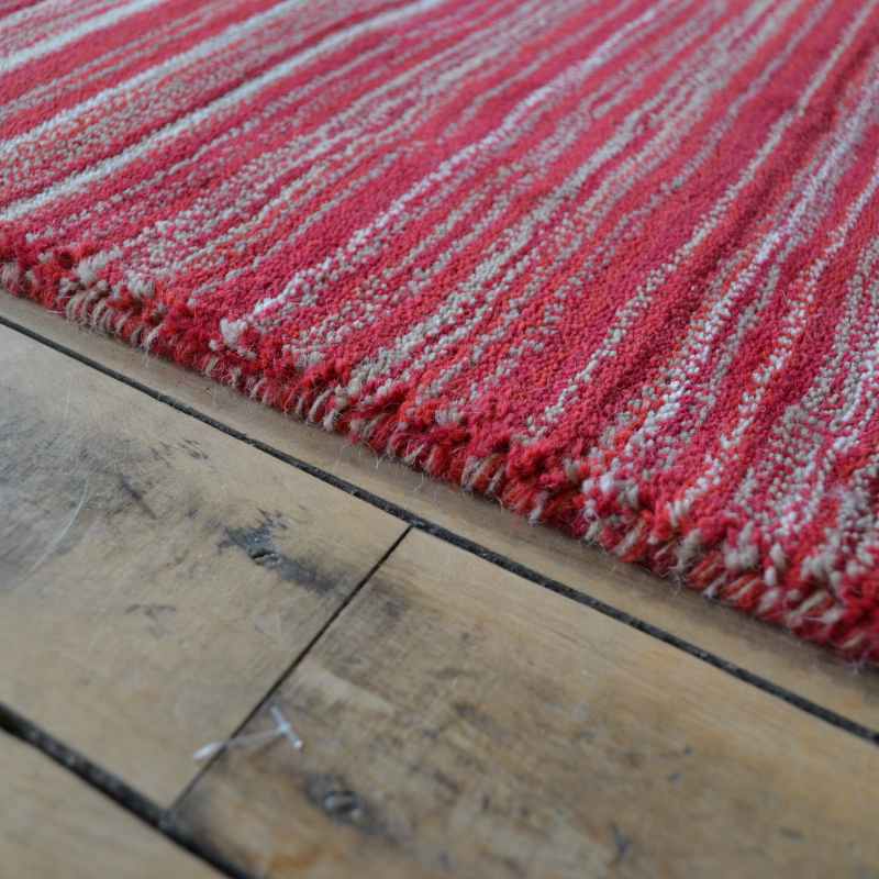 Origins Fine Stripes Wool Hallway Runner Rugs in Red