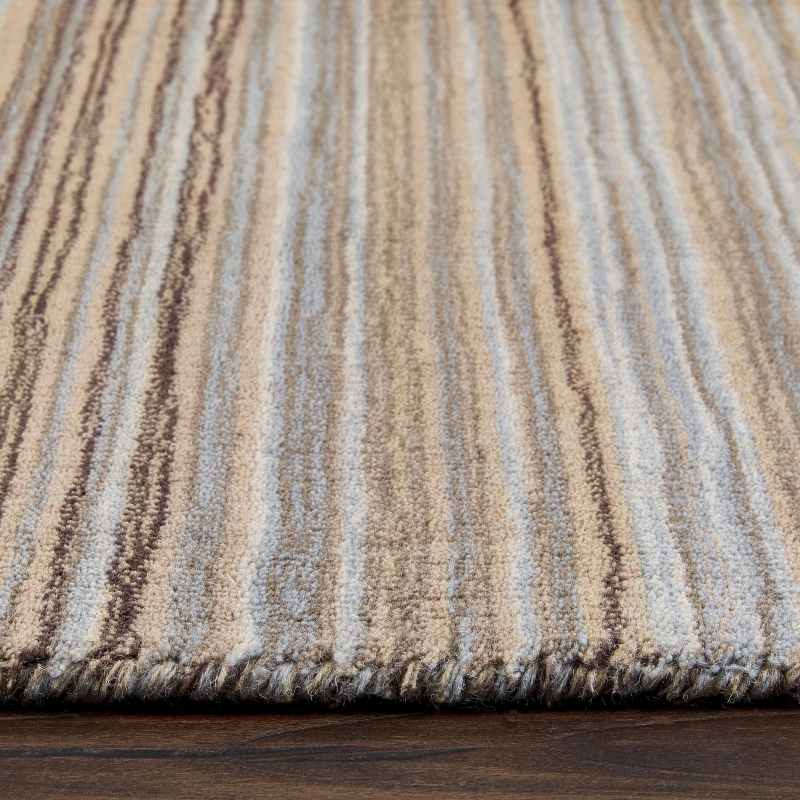 Origins Fine Stripes Wool Hallway Runner Rugs in Beige