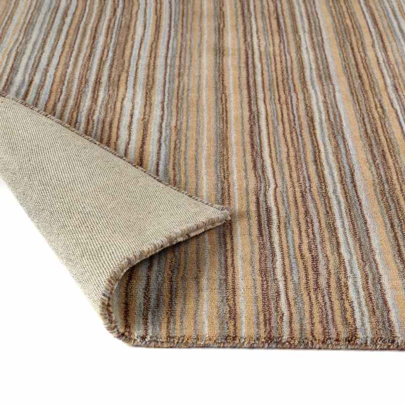 Origins Fine Stripes Wool Hallway Runner Rugs in Beige