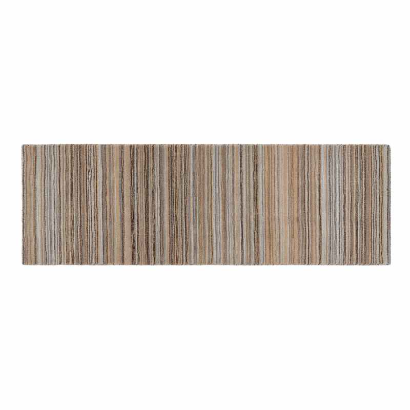Origins Fine Stripes Wool Hallway Runner Rugs in Beige