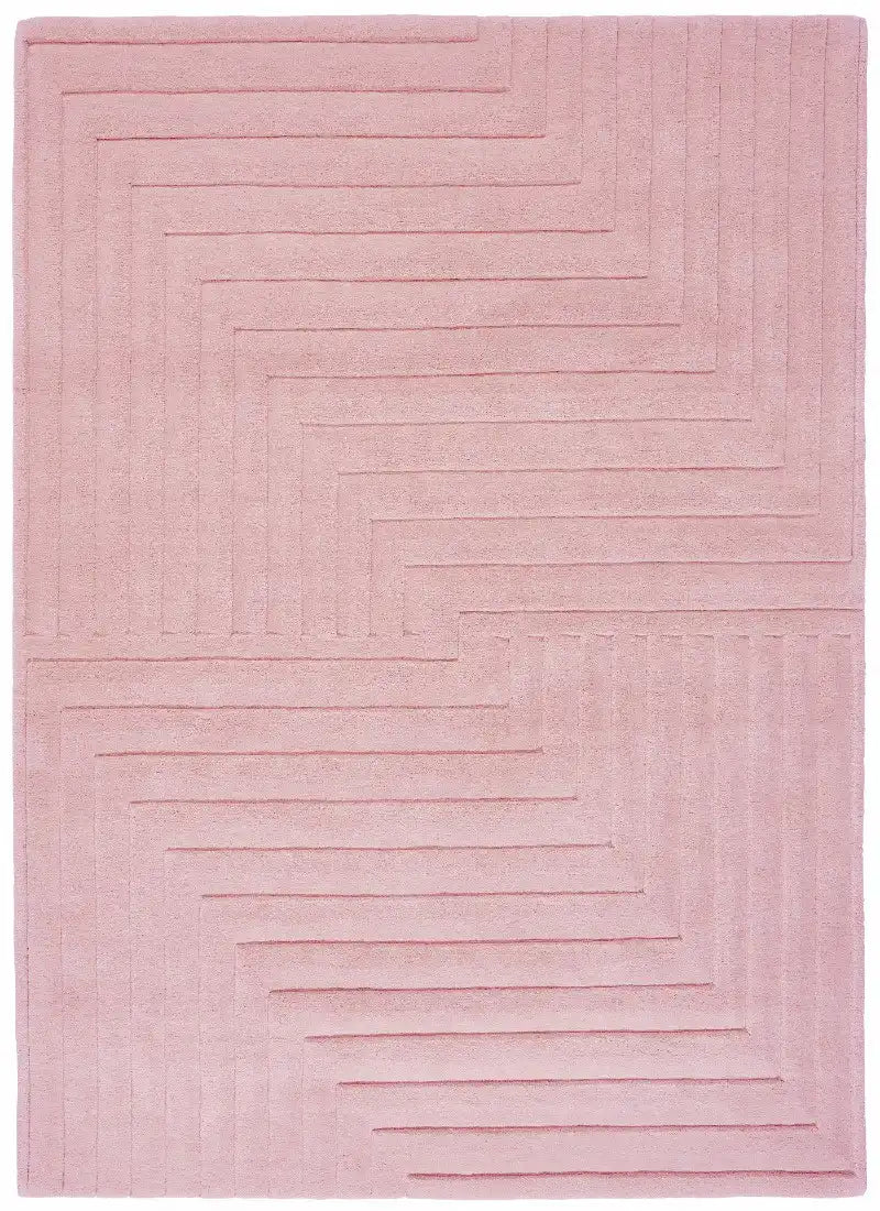 Asiatic form pink Pink Wool Rug.