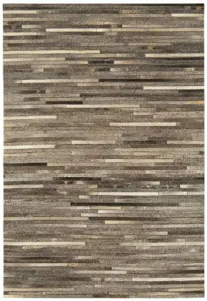 Asiatic gaucho stripe dark grey Grey  Geometric Rug.