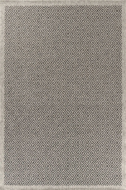 Harper Outdoor Greek Key Dark Grey Rug