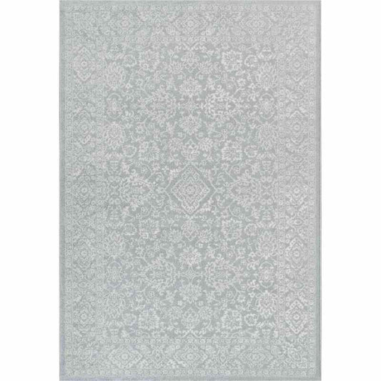 Geo 410004 2161 Traditional Medallion Rugs in Silver Grey