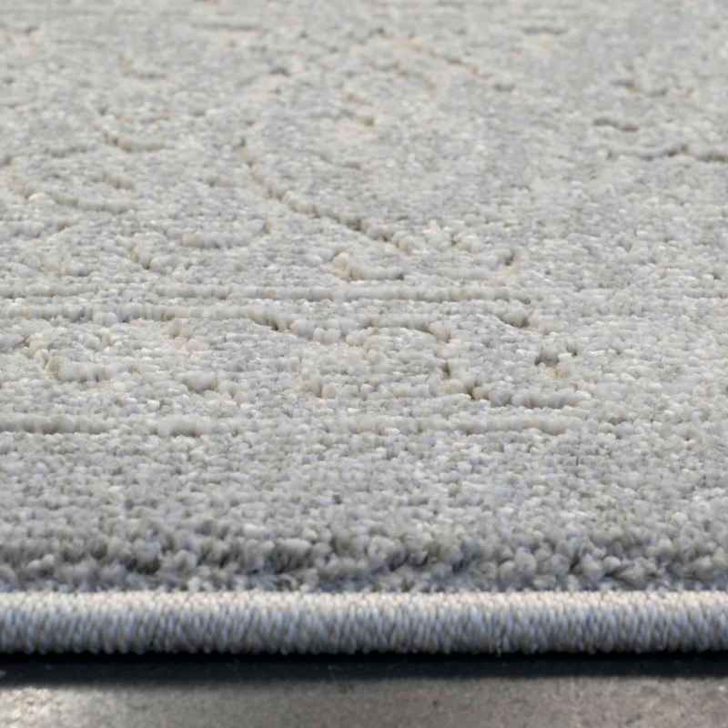 Geo 410004 2161 Traditional Medallion Rugs in Silver Grey