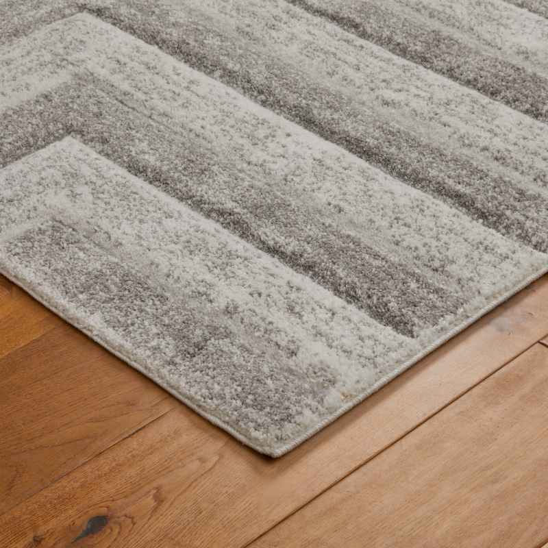 Gio 8022W Geometric Abstract Carved Rug in Grey