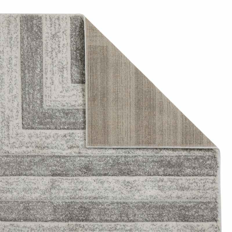 Gio 8022W Geometric Abstract Carved Rug in Grey