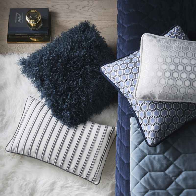 Hexagon Boudoir Geometric Cushion By Tess Daly in White