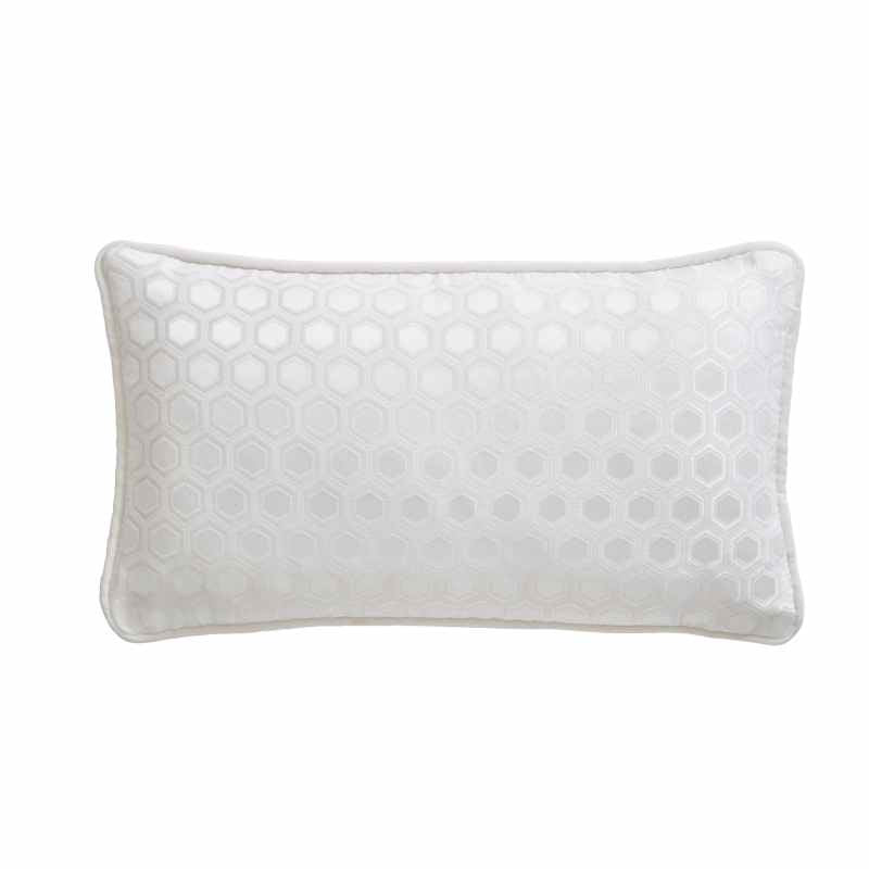 Hexagon Boudoir Geometric Cushion By Tess Daly in White