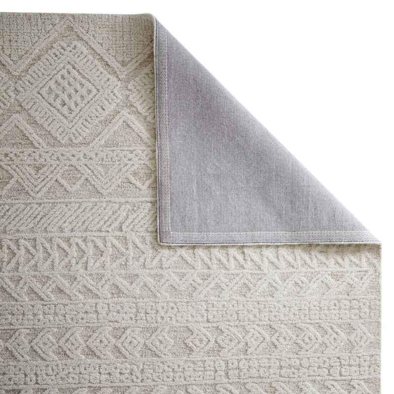 Hampton Provence Tribal Hand Tufted Wool Rug in Beige Ivory