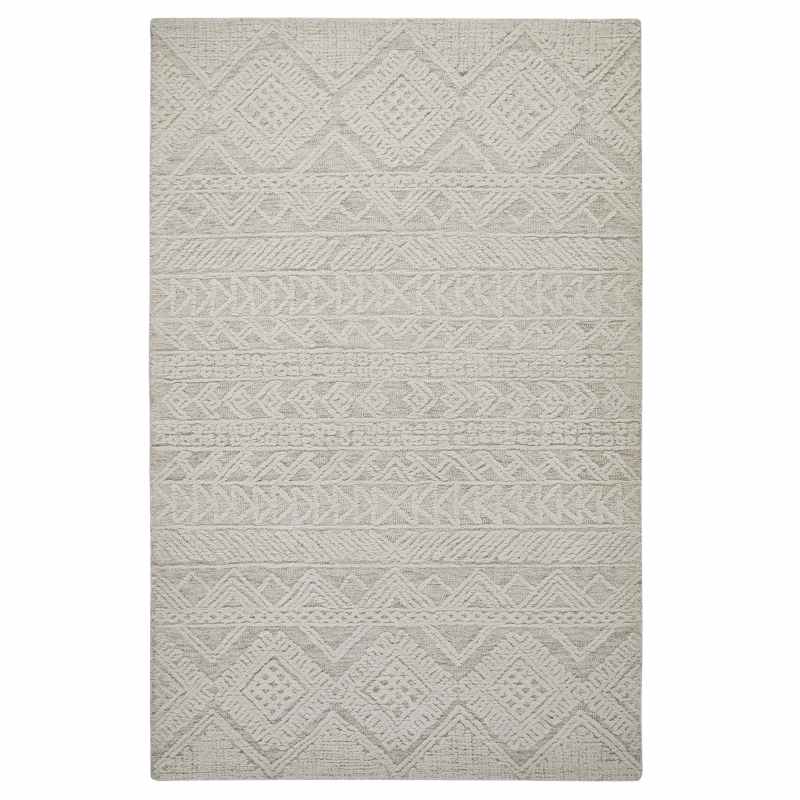 Hampton Provence Tribal Hand Tufted Wool Rug in Beige Ivory