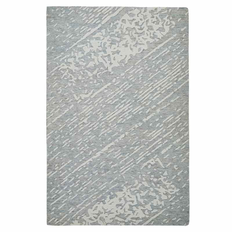 Hampton Tokyo Contemporary Abstract Wool Rug in Grey Ivory