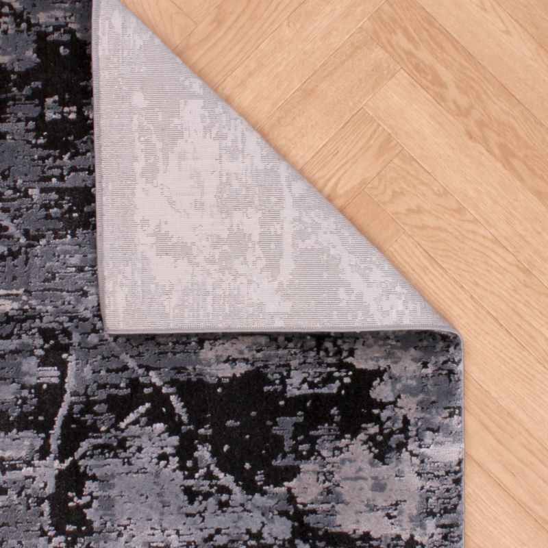 Arabella Hazy Abstract Distressed Modern Rug in Blue