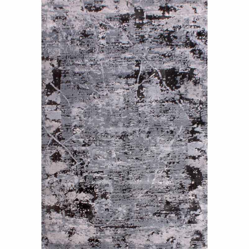 Arabella Hazy Abstract Distressed Modern Rug in Blue