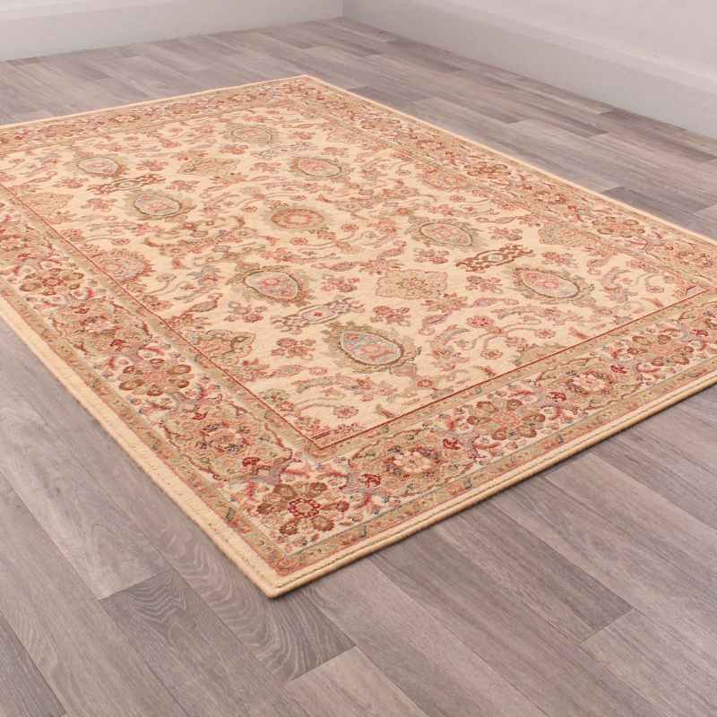 Keshan Supreme Herati Traditional Rugs in Cream