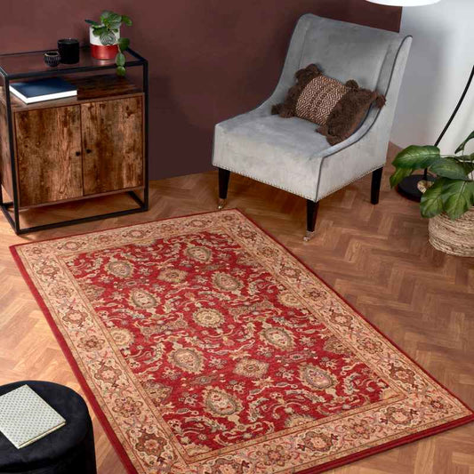 Keshan Supreme Herati Traditional Rugs in Red