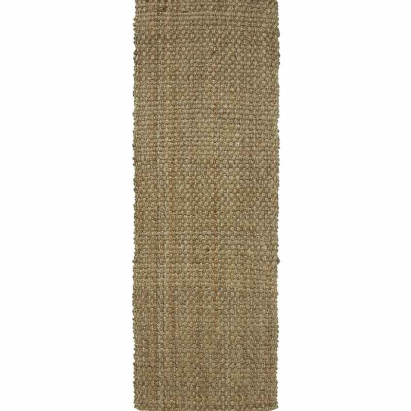 Indian Jute Modern Plain Runner Rugs in Natural