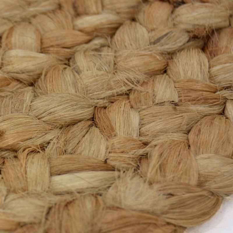 Indian Jute Modern Plain Circle Rugs in Natural