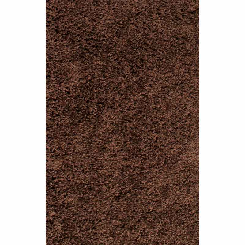 Indulgence Plain Shaggy Rugs in Chocolate Brown