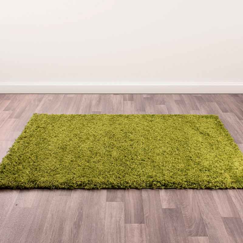 Indulgence Plain Shaggy Rugs in Lime Green