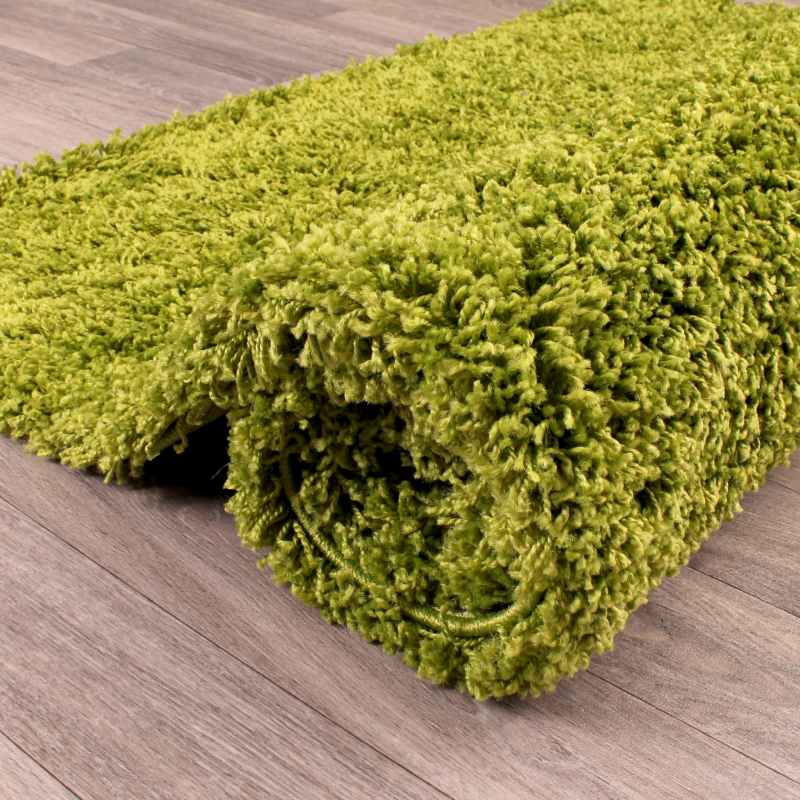 Indulgence Plain Shaggy Rugs in Lime Green