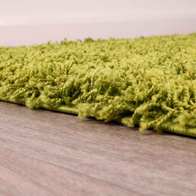 Indulgence Plain Shaggy Rugs in Lime Green