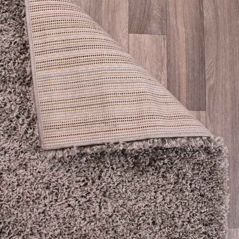 Indulgence Plain Shaggy Rugs in Silver Grey