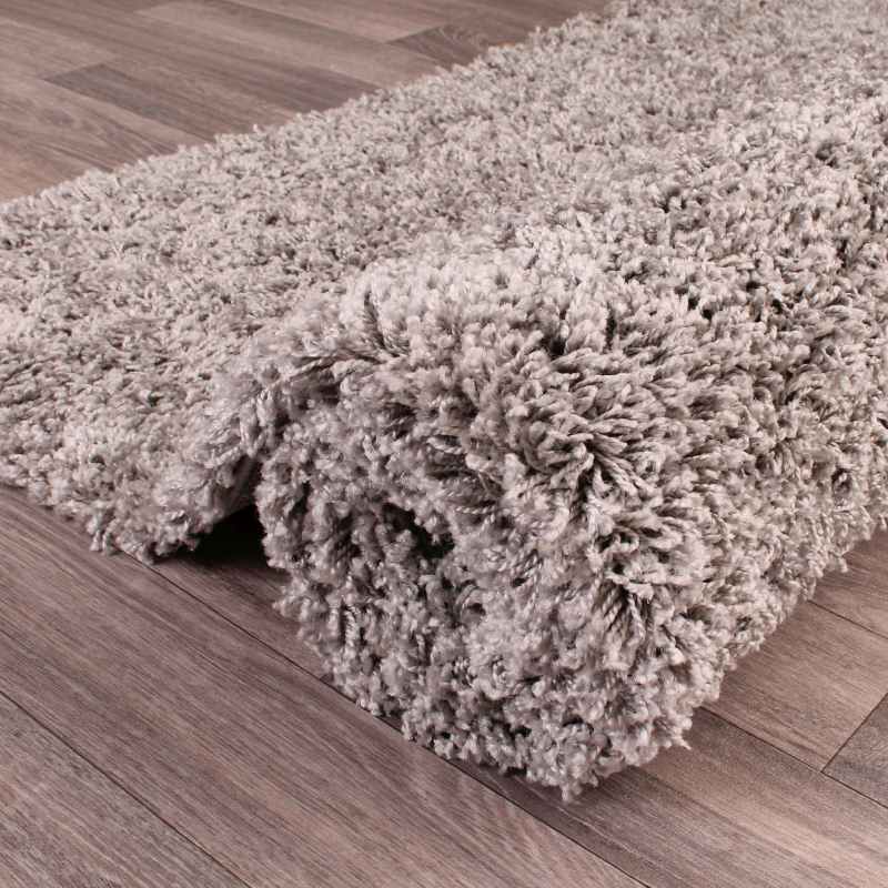Indulgence Plain Shaggy Rugs in Silver Grey