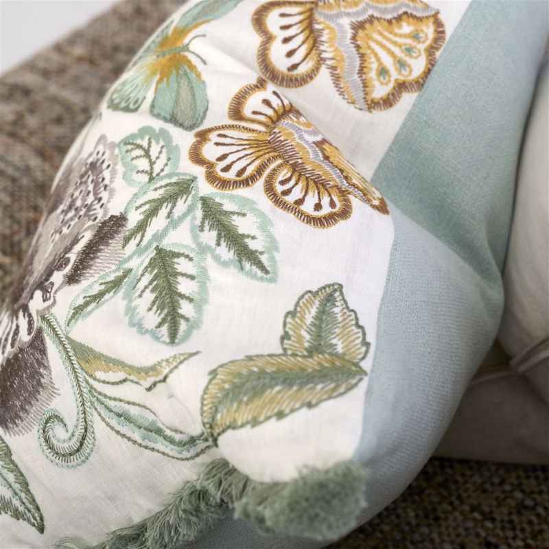 Isabella Embroidered Cushion by Designers Guild in Cameo Natural