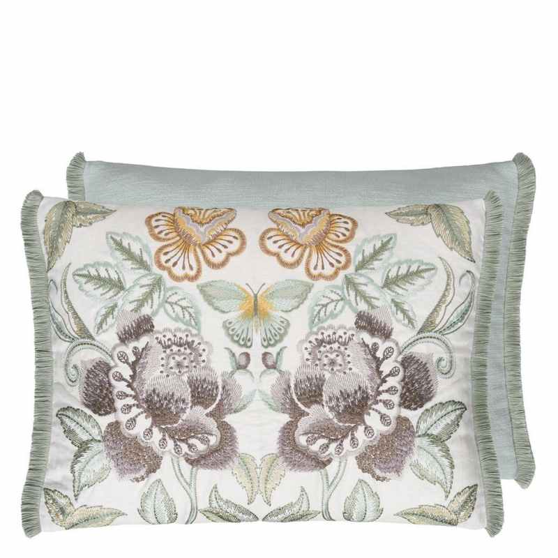 Isabella Embroidered Cushion by Designers Guild in Cameo Natural