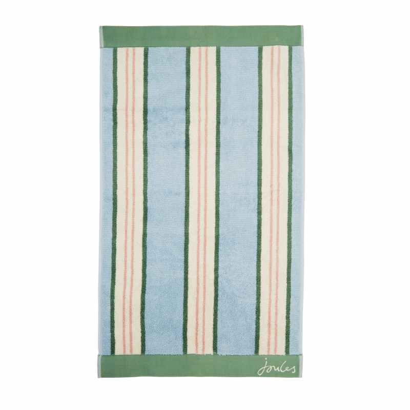 Juliette Stripe Cotton Velour Towels by Joules in Blue