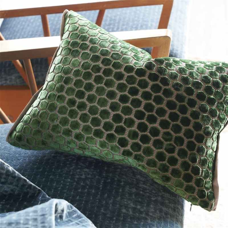Jabot Cushion by Designers Guild in Emerald Green
