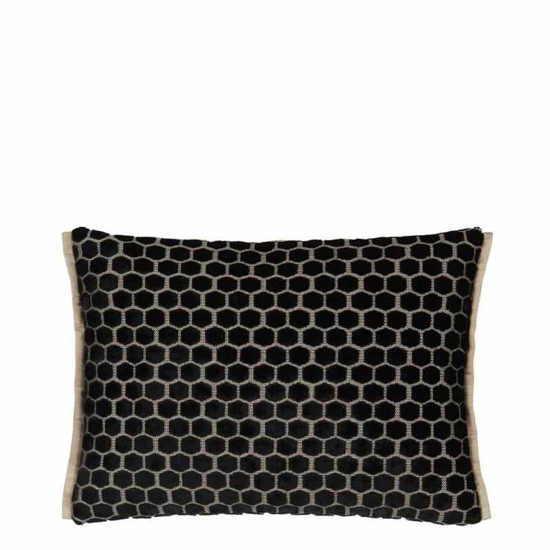 Jabot Cushion by Designers Guild in Noir Black