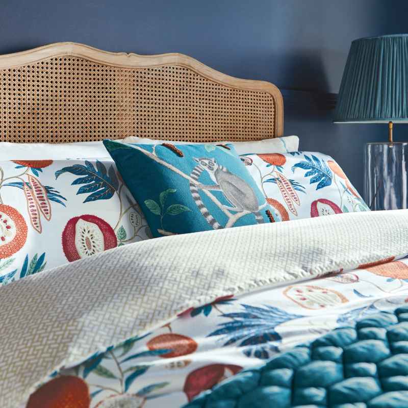Jackfruit Designer Bedding Duvet Cover and Pillowcase By Sanderson in Indigo