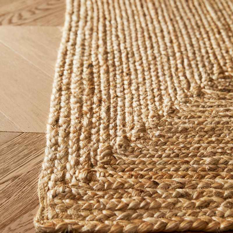 Jute Extra Braid Stitched Rugs in Natural