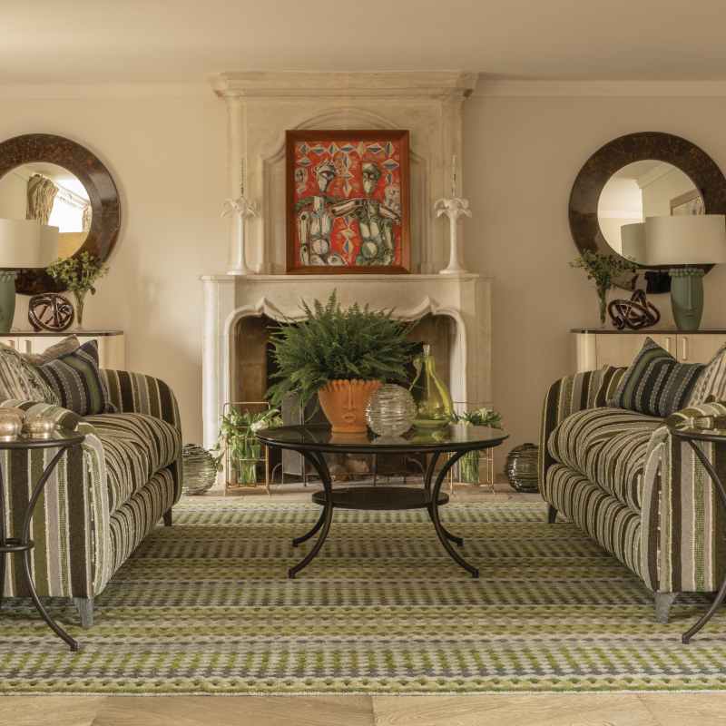 Kalika Designer Wool rugs by William Yeoward in Sage Green