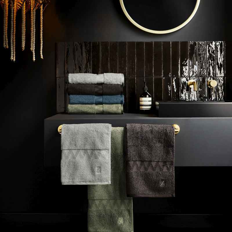 Kanoko Organic Cotton Towels by Zoffany in Flint Grey