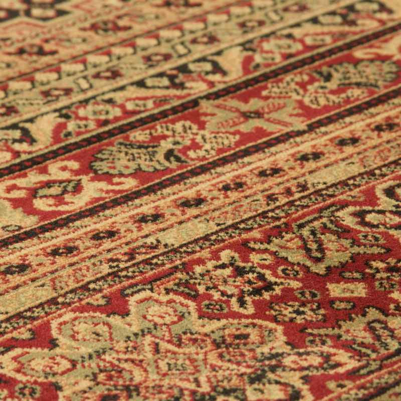 Kendra 135R Traditional Persian Stripe Rugs in Red