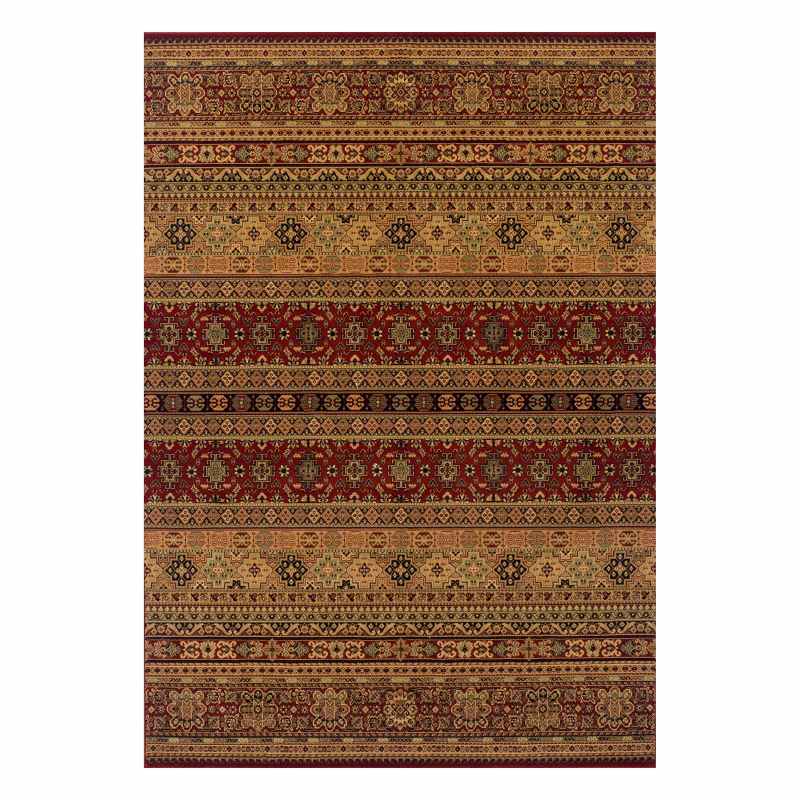 Kendra 135R Traditional Persian Stripe Rugs in Red