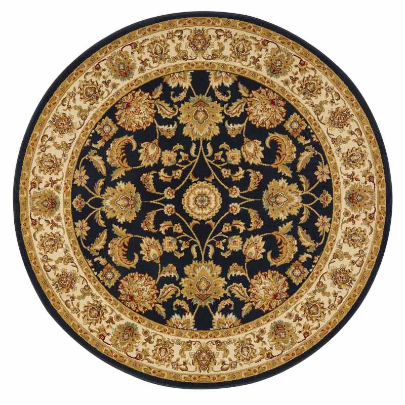 Kendra Traditional Round Circle Rug 333O B in Navy Blue