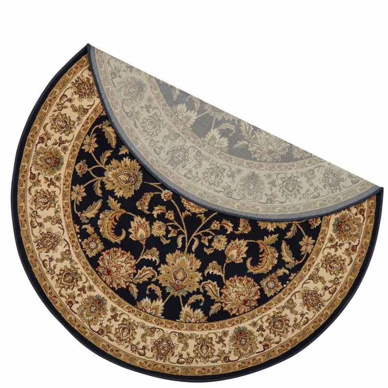 Kendra Traditional Round Circle Rug 333O B in Navy Blue