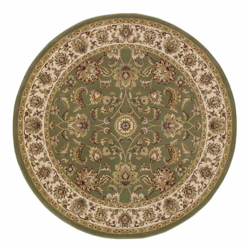 Kendra Traditional Round Circle Rug 333O G in Green