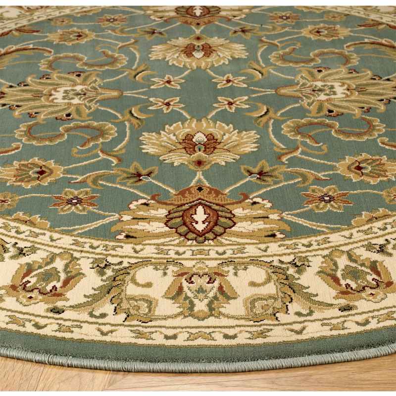 Kendra Traditional Round Circle Rug 45 L in Aqua