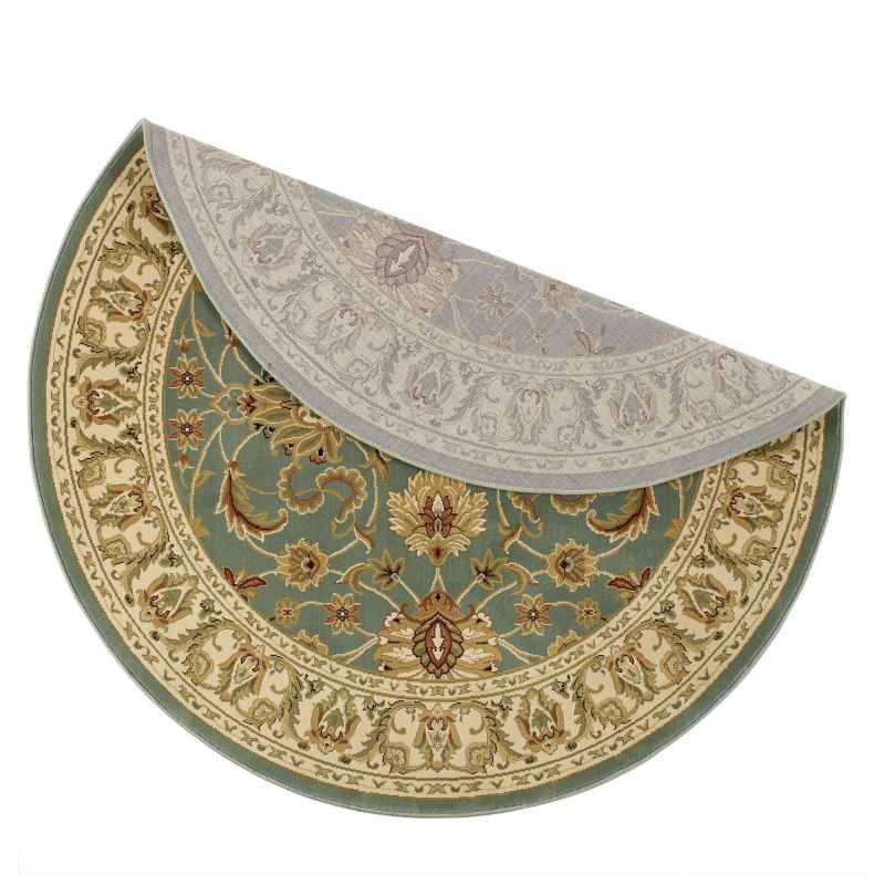 Kendra Traditional Round Circle Rug 45 L in Aqua